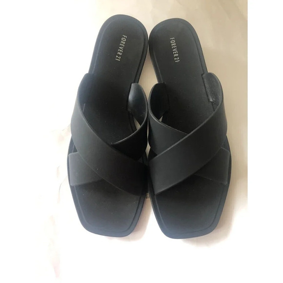 Forever 21 sandals black size 9 - Picture 1 of 4